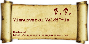 Visnyovszky Valéria névjegykártya